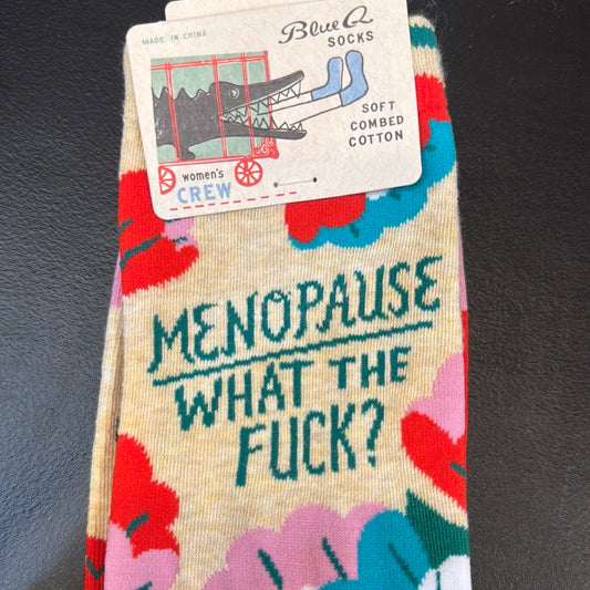 Blue Q Menopause what the fuck woman’s crew socks