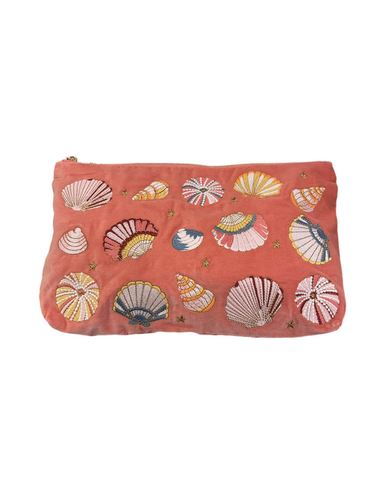 Elizabeth Scarlett- Seashell Coral Everyday Pouch