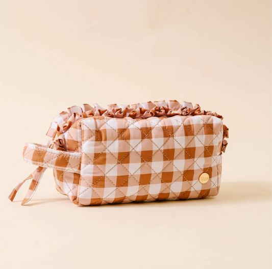 The Darling Effect - Essentials Quilted Cosmetic Pouch - MAPLE GINGHAM