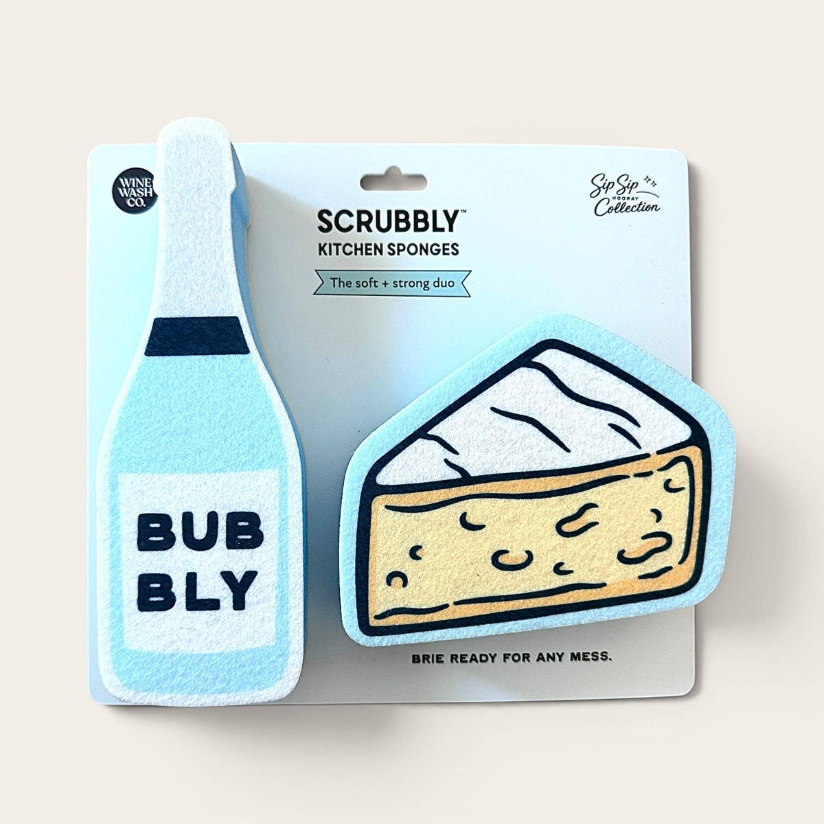 Wine Wash Co. - Blue Bubbly & Cheese Scrubbly™ Sponge Duo