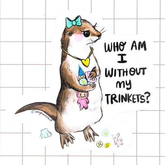 Amy Hartelust Art and Illustration - Trinket Otter Vinyl Sticker