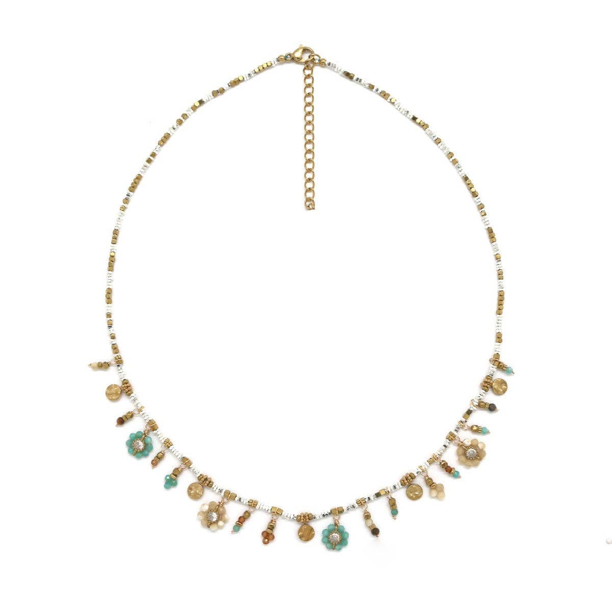 LIZOU - Spring Mini Stone Beaded Necklace
