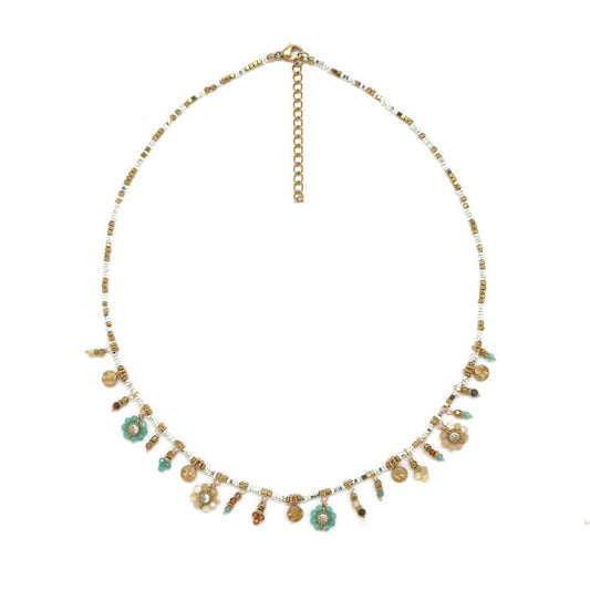 LIZOU - Spring Mini Stone Beaded Necklace