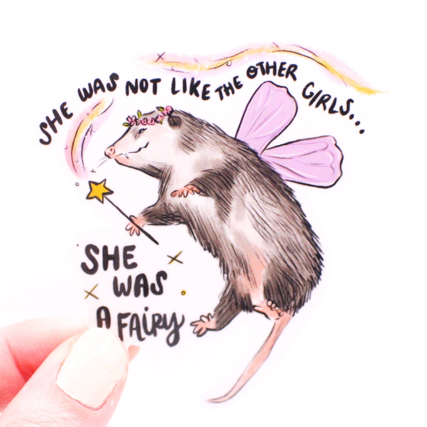 Amy Hartelust Art and Illustration - Fairy Possum Vinyl Sticker