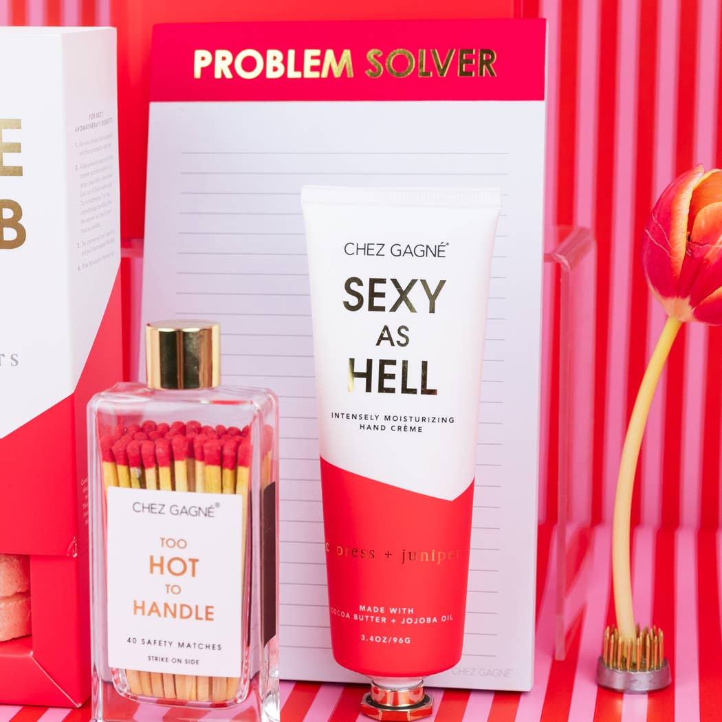 Chez Gagné - Too Hot To Handle - Glass Bottle Matches, Red, Funny Gift