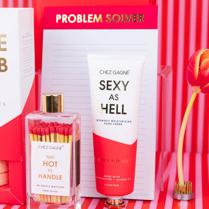 Chez Gagné - Too Hot To Handle - Glass Bottle Matches, Red, Funny Gift