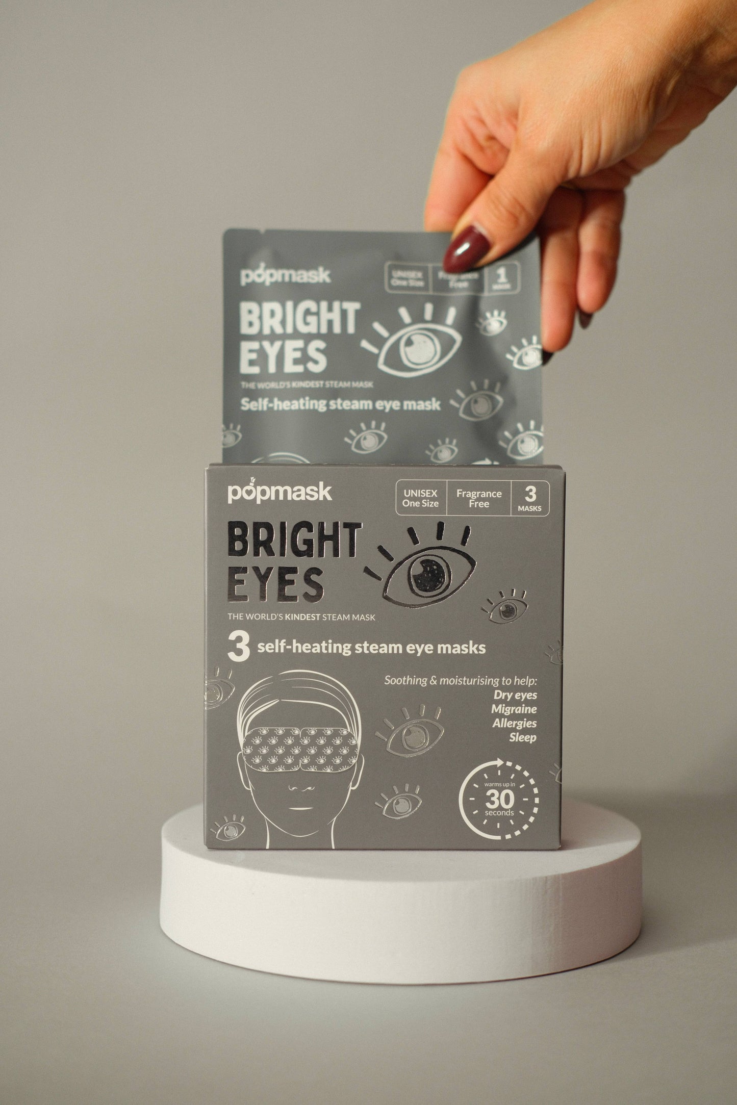 Bright Eyes Fragrance-Free Self-Heating Eye Masks (3 Pack)