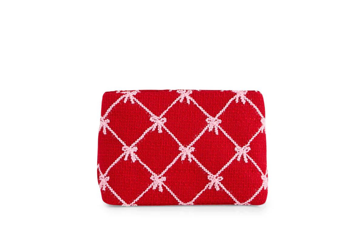 Shiraleah - Tinsel Bow Zip Pouch - Red