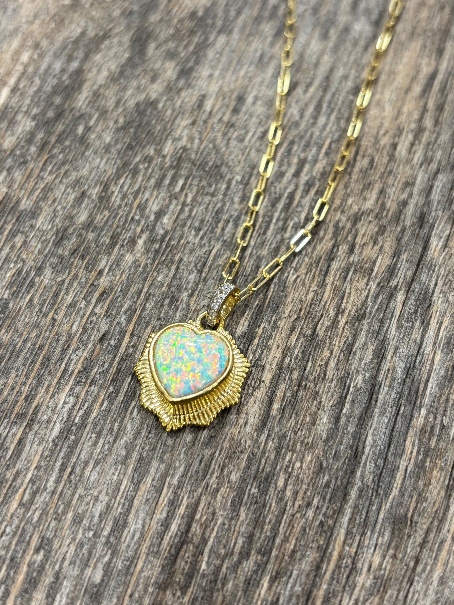 Opal Heart Necklace