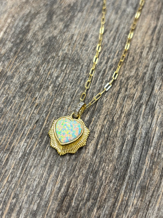 Opal Heart Necklace