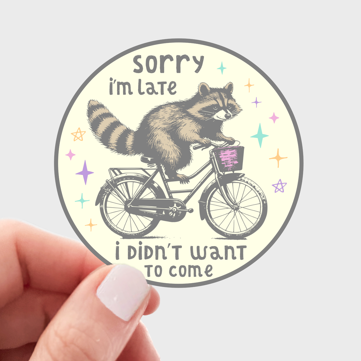 Yarnival - Sorry I'm Late I Didn't Want To Come - raccoon, biking, cute