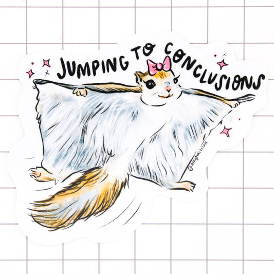 Amy Hartelust Art and Illustration - Jumping To Conclusions Squirrel Vinyl Sticker