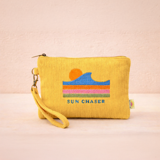 Daydream Prints - Corduroy wristlet | Zip pouch | Embroidered pouch | Summer