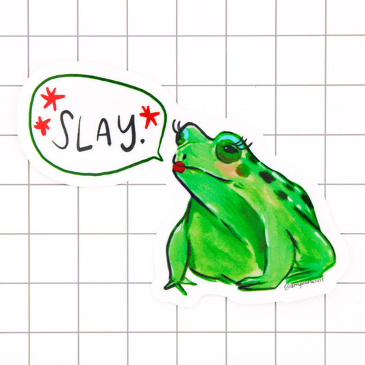 Amy Hartelust Art and Illustration - Slay Frog Vinyl Sticker