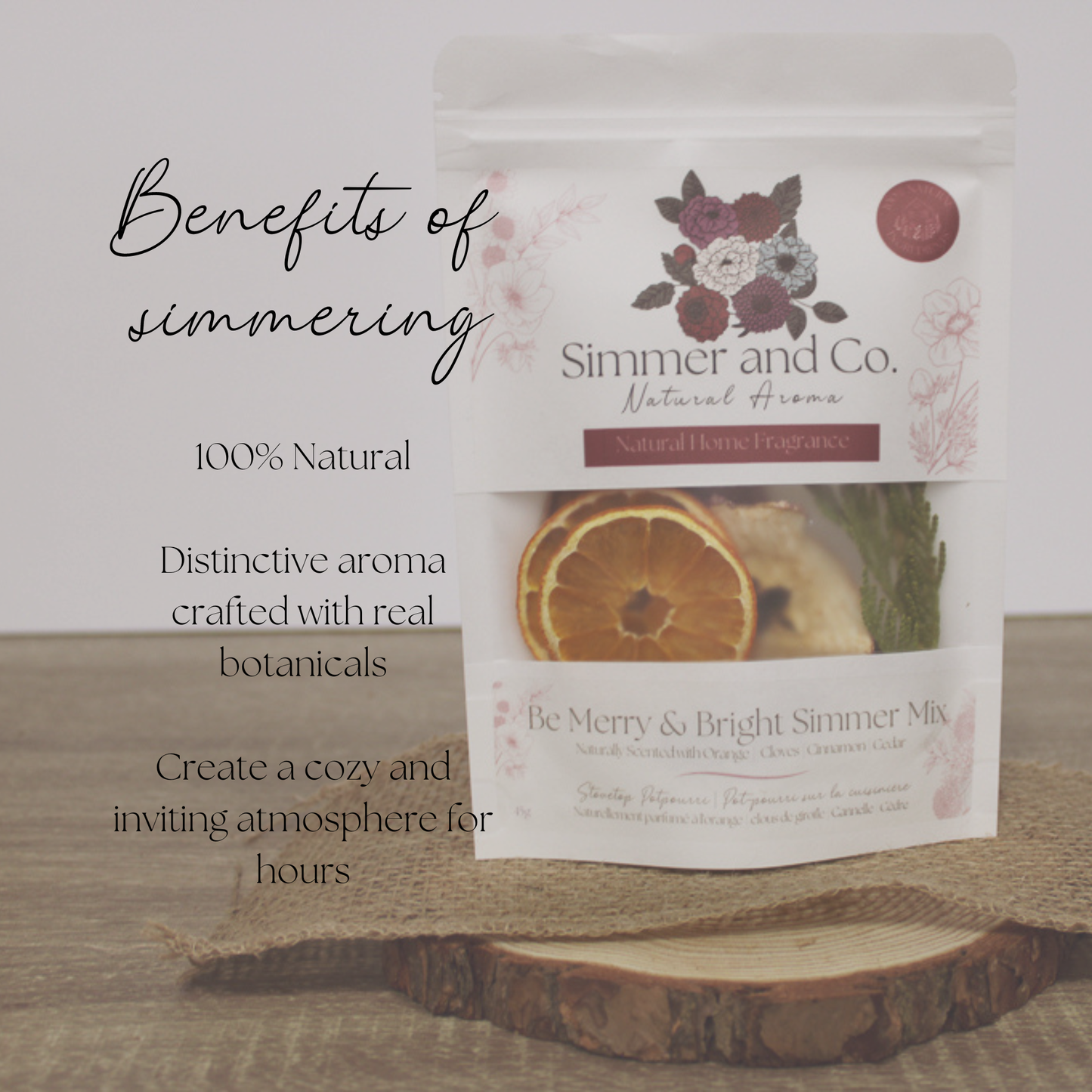 Simmer and Co Natural Aroma - Be Merry & Bright Simmer Pot Mix, Limited Edition Holiday Aroma