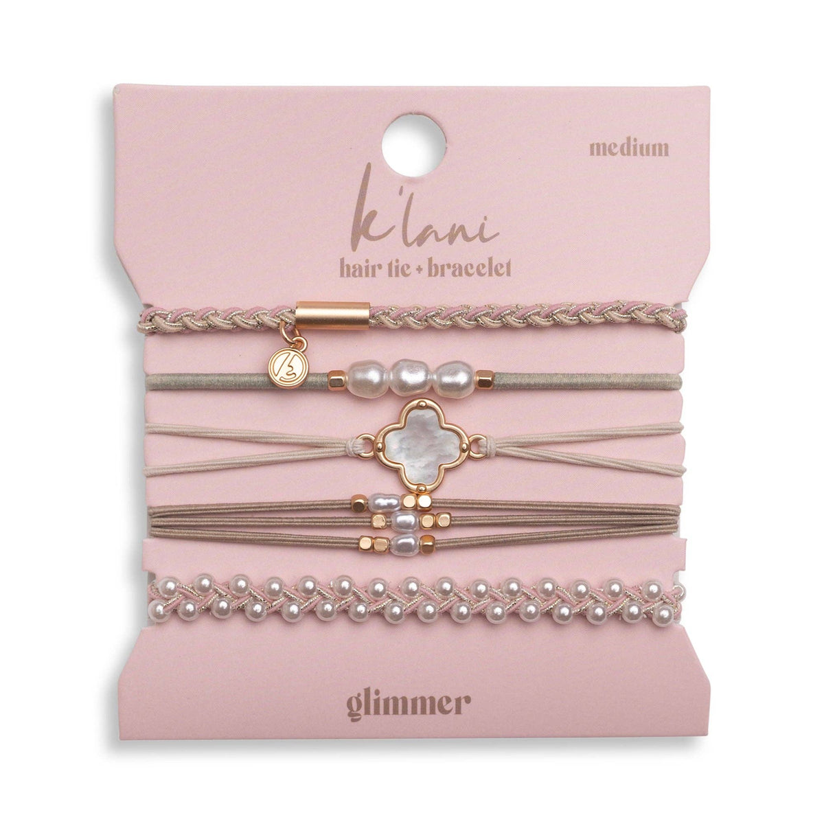 K'lani hair tie bracelets - Glimmer Hair Tie Bracelets: Medium