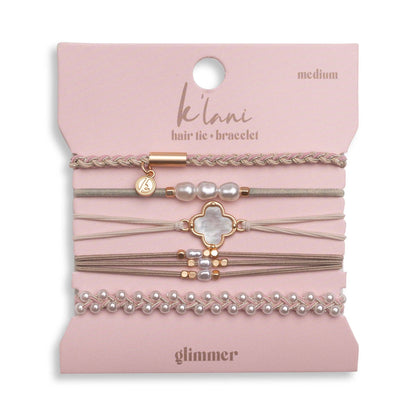 K'lani hair tie bracelets - Glimmer Hair Tie Bracelets: Medium
