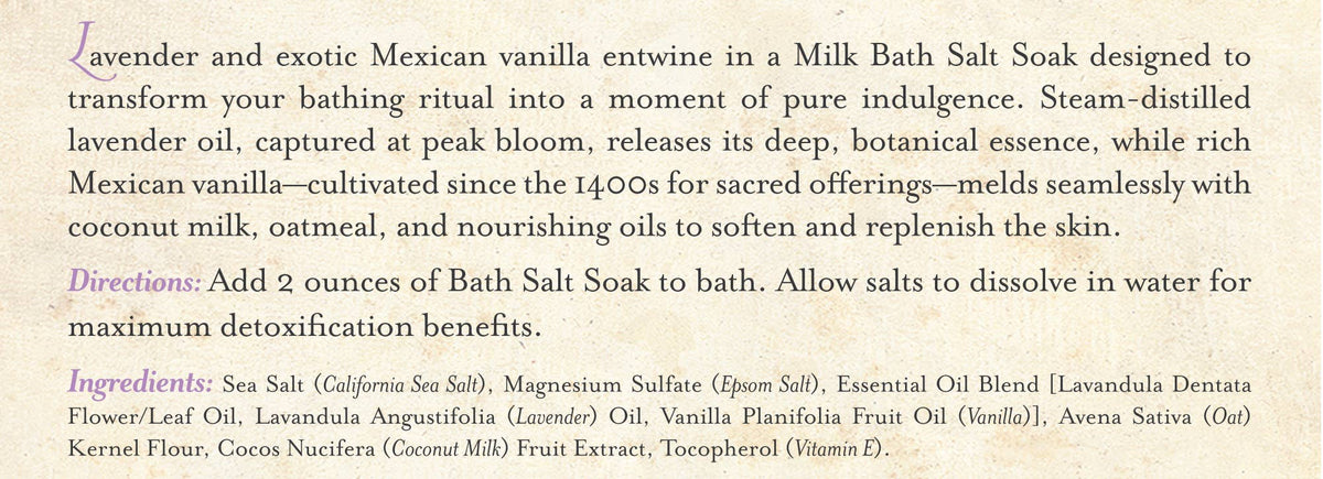 Soap Cauldron - Bath Salt Soak Lavender & Mexican Vanilla: 20 oz.