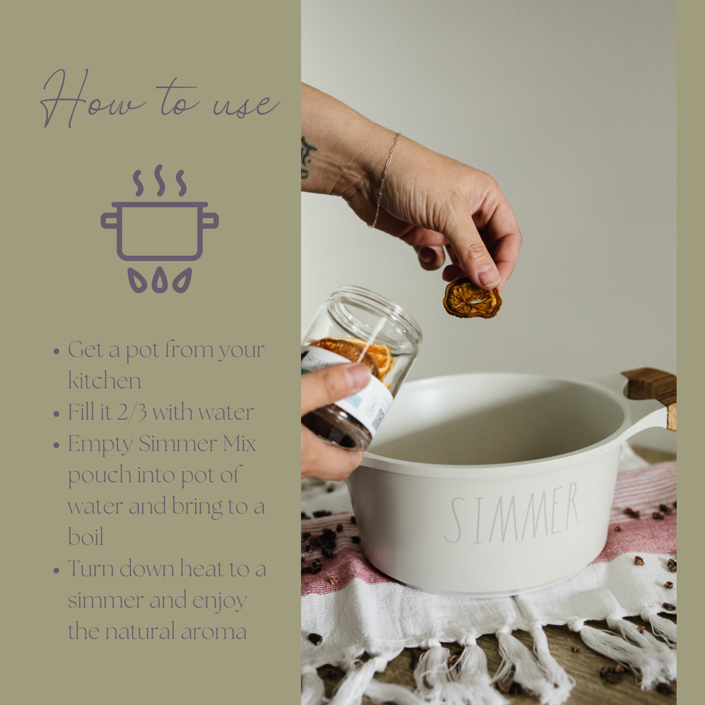 Simmer and Co Natural Aroma - Be Festive Simmer Pot Mix, Natural Peppermint Cocoa Spice Aroma