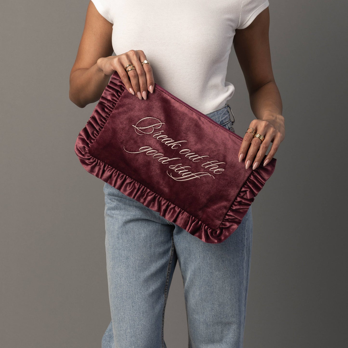 Panache Apparel Co. - Break Out The Good Stuff Ruffle Travel Pouch