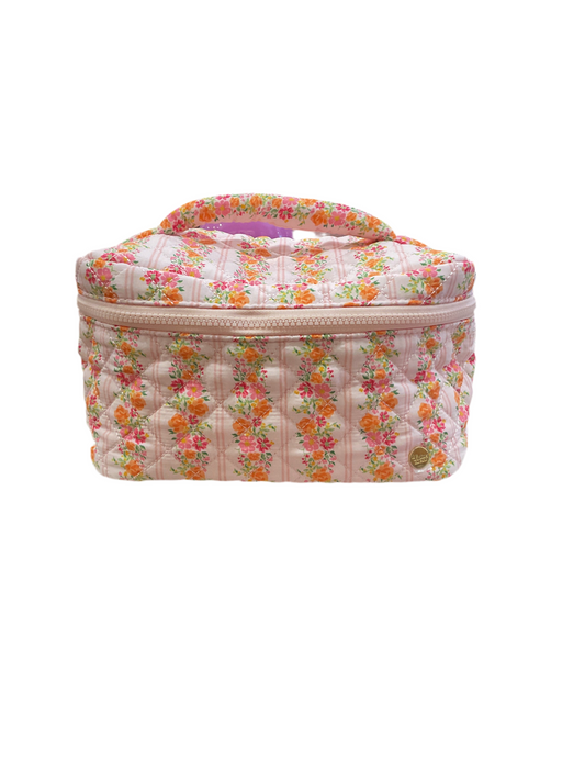 Darling Effect- Quilted Cosmetic Bag- Pink
