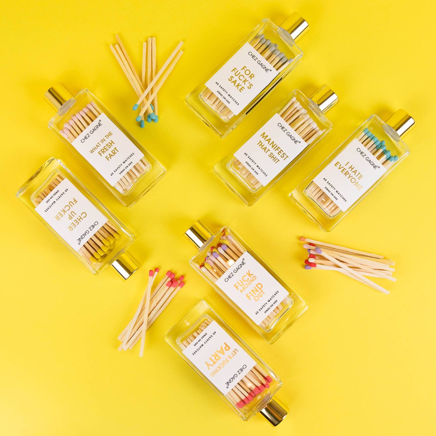 Chez Gagné - For Fuck's Sake Matches - Glass Bottle Matchsticks Gray