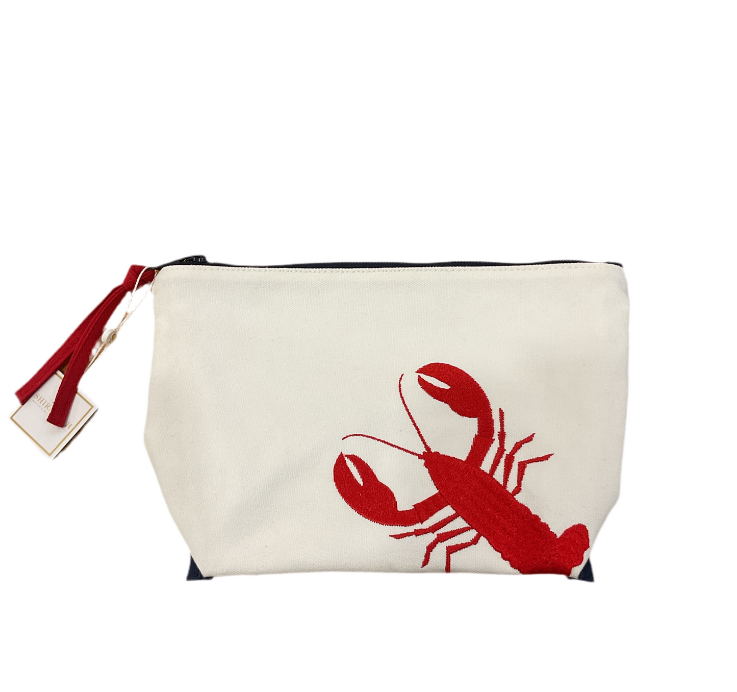 Shiraleah lobster zip pouch ivory