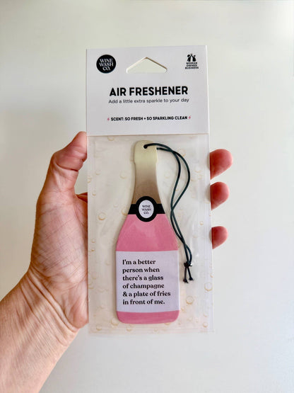 Wine Wash Co. - Champagne Air Freshener - Pink Champagne & Fries: Pink