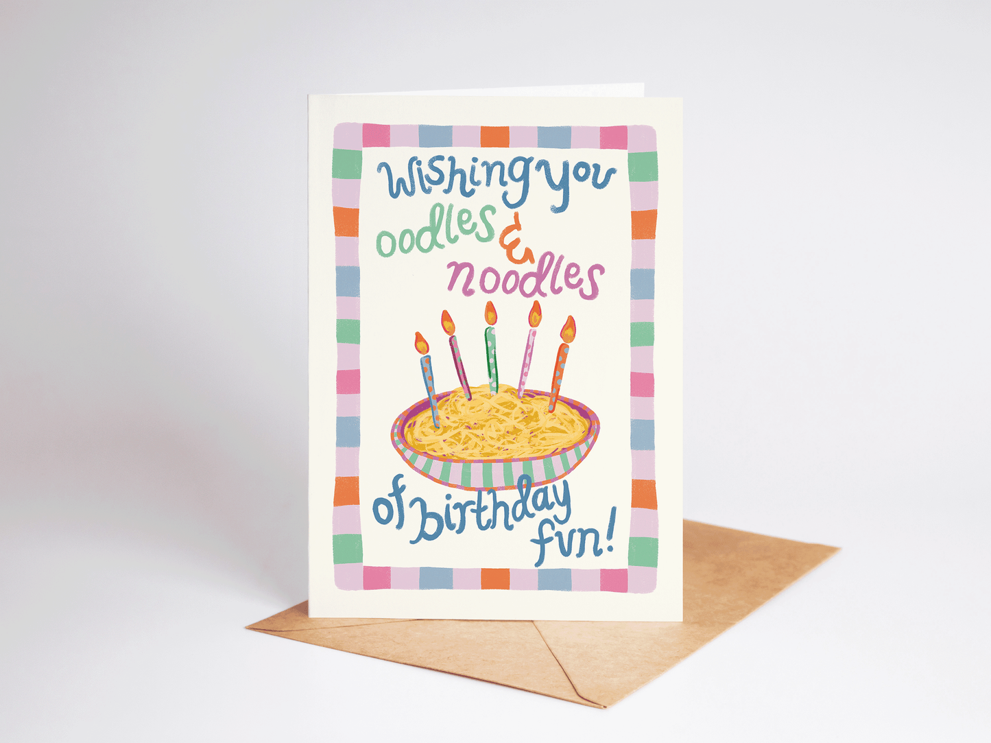 The Shelley Society - Oodles and Noodles of Birthday Fun Pasta Greeting Card