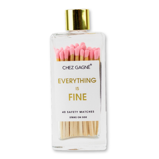 Chez Gagné - Everything is Fine Matches - Glass Bottle Matchsticks Light Pink