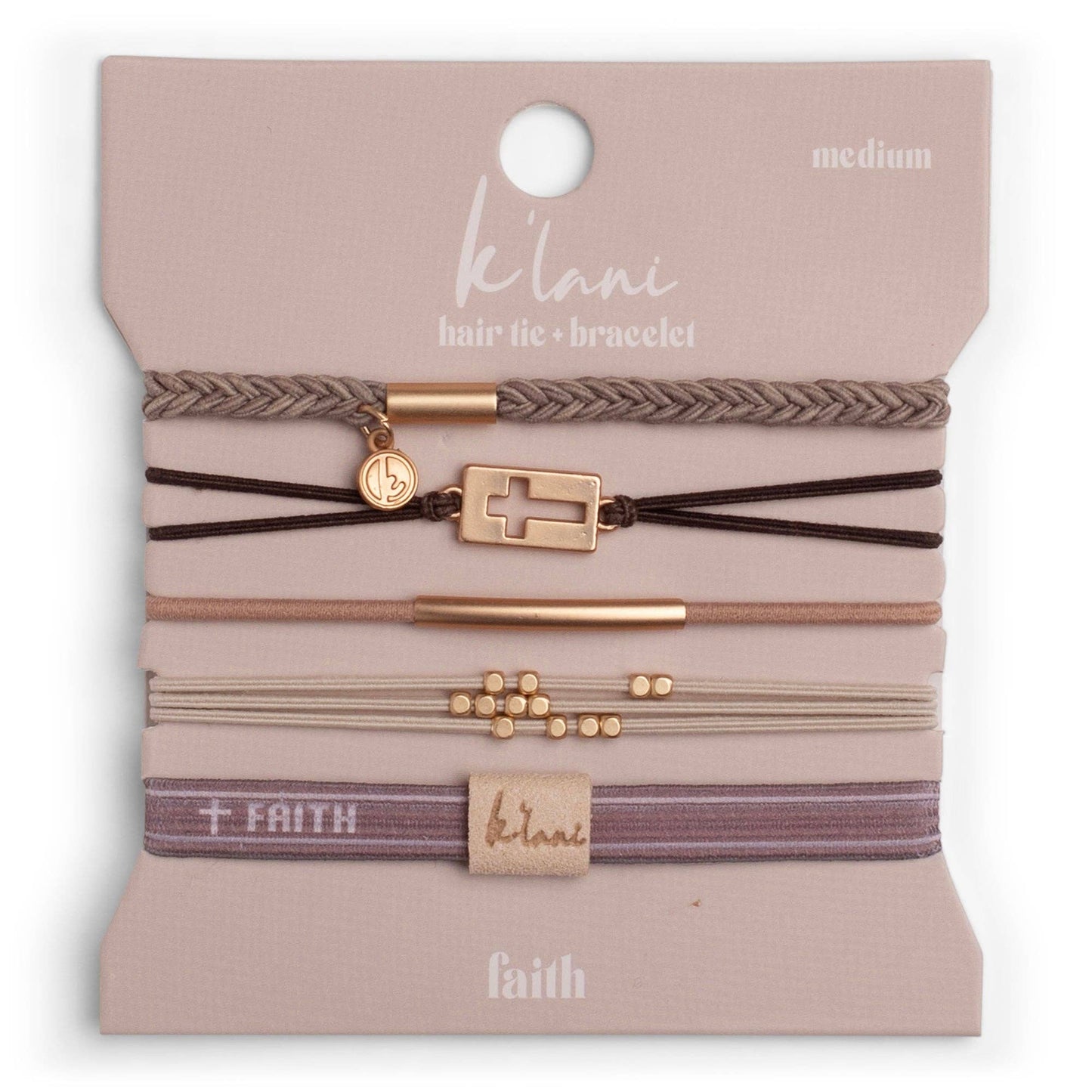 K’Lani - Hair Tie Bracelets “Faith” (size medium)