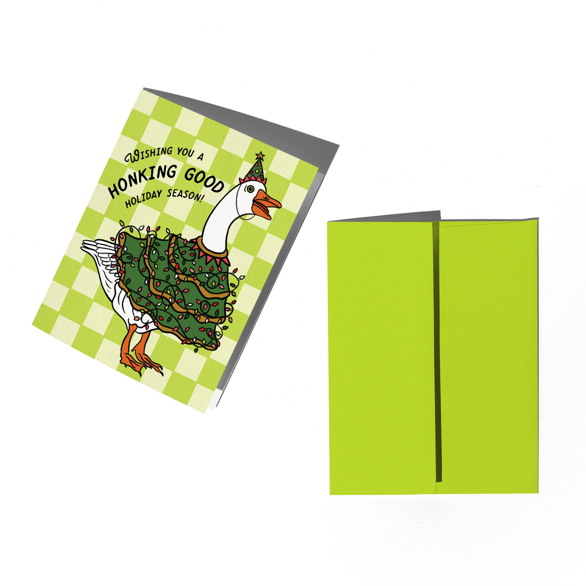 Boss Dotty Paper Co. - Porch Goose Holiday Card: Clear sleeve