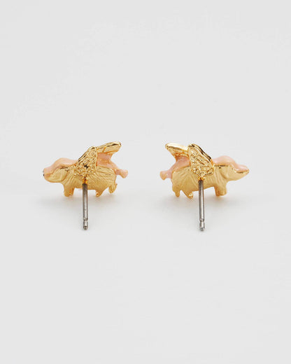 Fable England - Flying Pig Stud Earrings