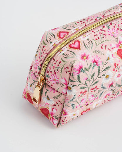 Fable England - Floral Heart Pink Pouch