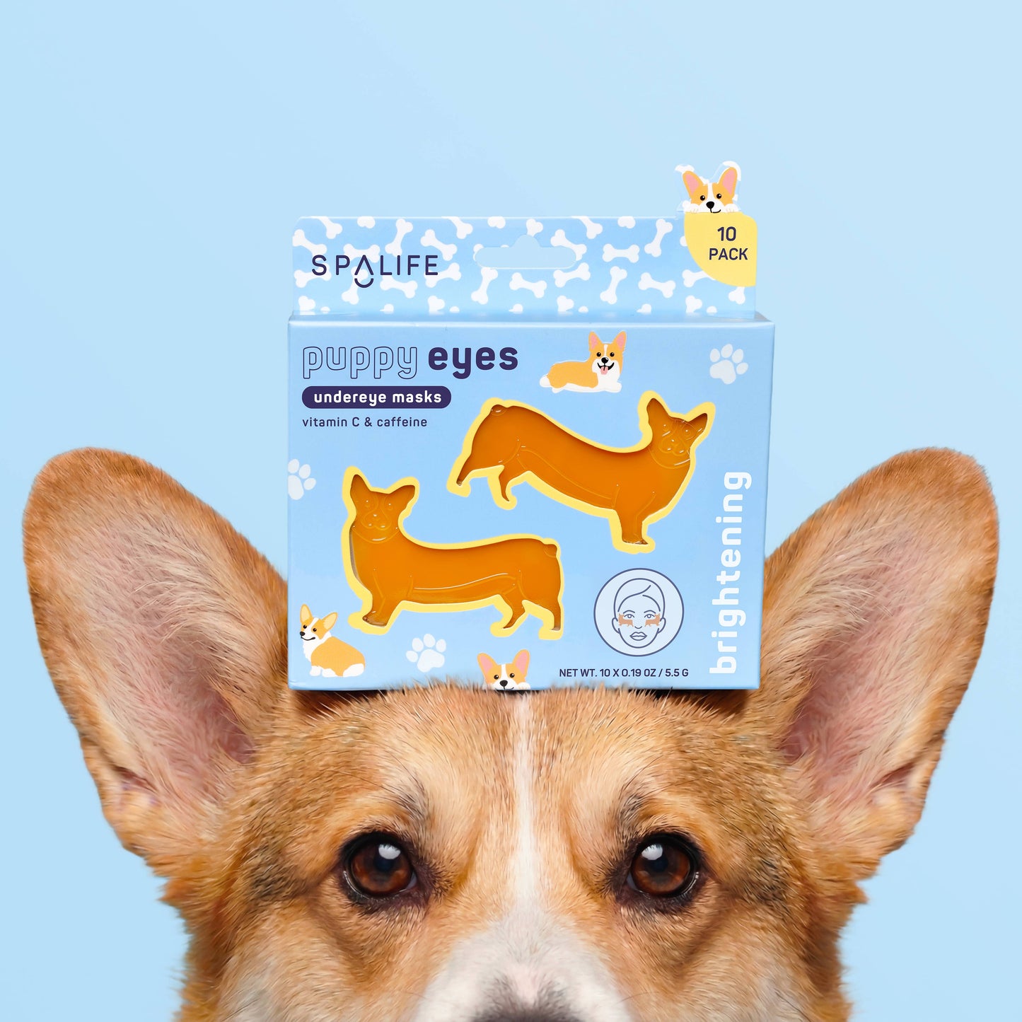 My Spa Life - Puppy Eyes l Corgi Shaped Brightening Eye Patches l 10 Pack