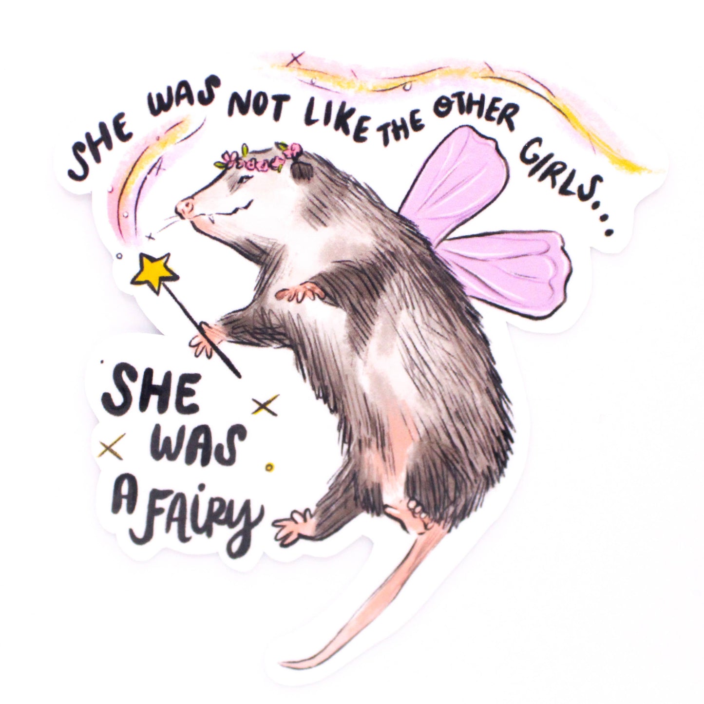 Amy Hartelust Art and Illustration - Fairy Possum Vinyl Sticker