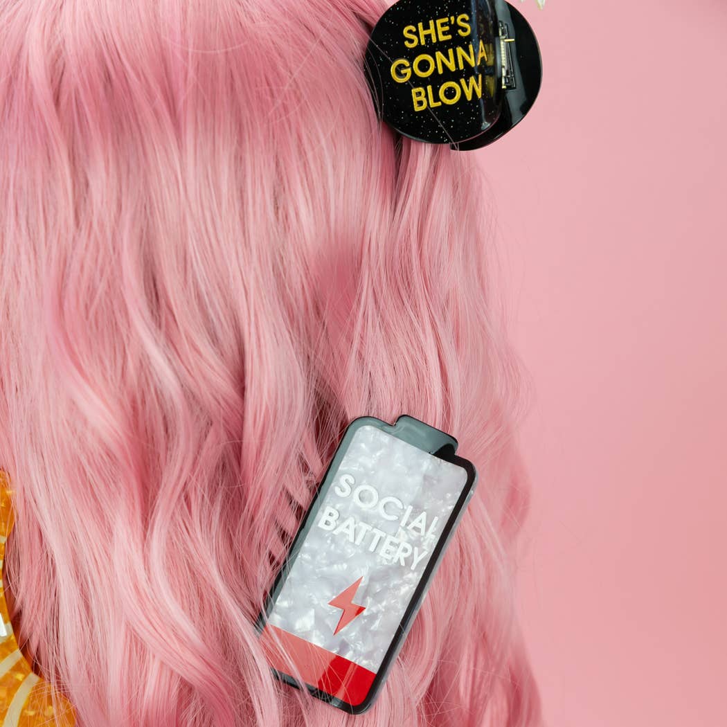 Chez Gagné - She's Gonna Blow - Bomb Acetate Hair Claw Clip, Funny Gift