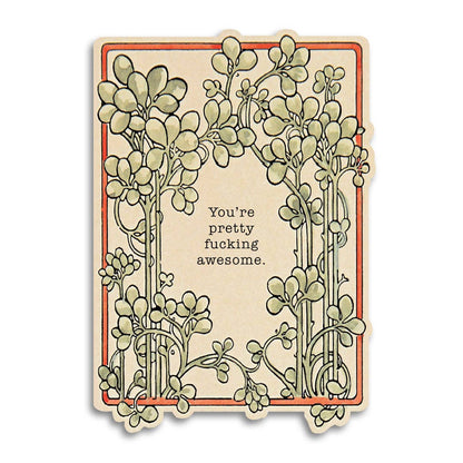 Bad Betty Greeting Co. - You're Pretty Fucking Awesome - Vintage Style Card