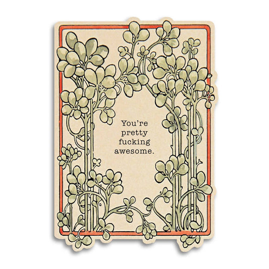 Bad Betty Greeting Co. - You're Pretty Fucking Awesome - Vintage Style Card