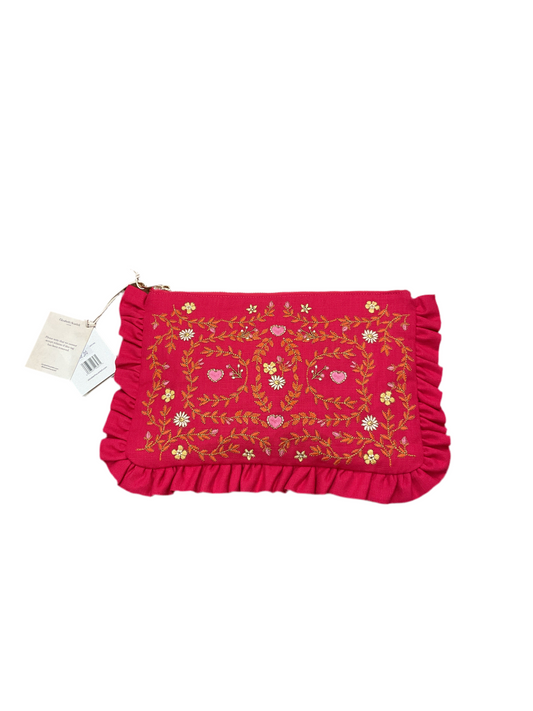 Elizabeth Scarlett- Mediterranean Garden Cotton Frill Pouch- PINK