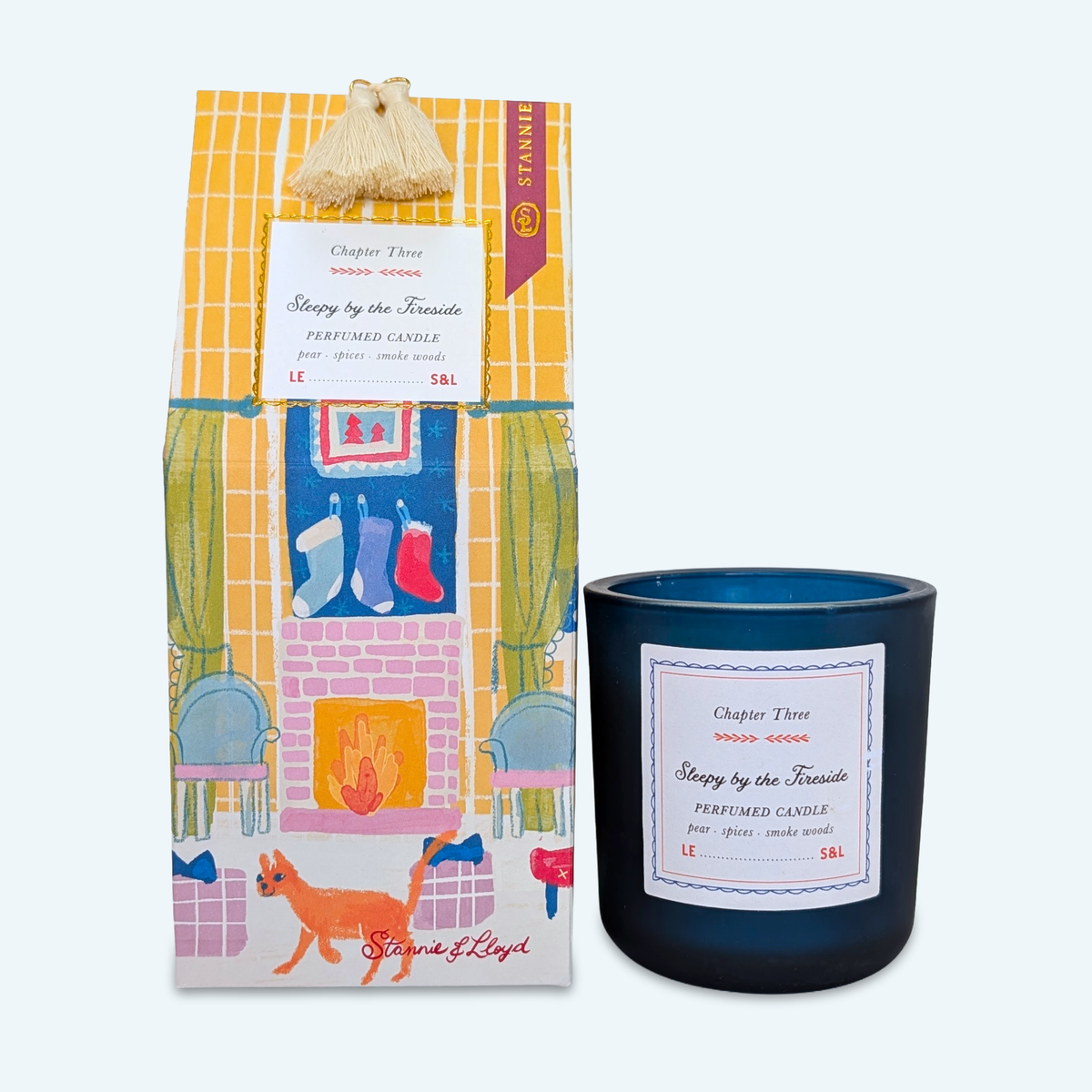 Stannie & Lloyd - Holiday Storybook Candle - Sleepy by the Fireside