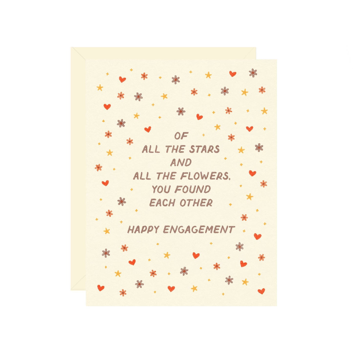 Wallflower Paper & Party - Stars & Flowers Engagement Card