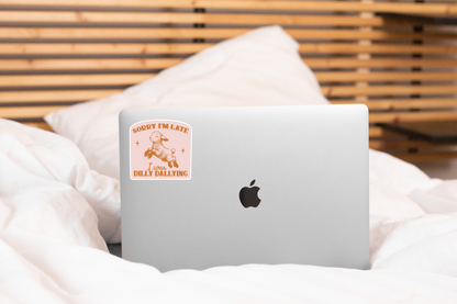 Yarnival - Sorry I'm Late I Was Dilly Dallying Sticker - lamb, cute
