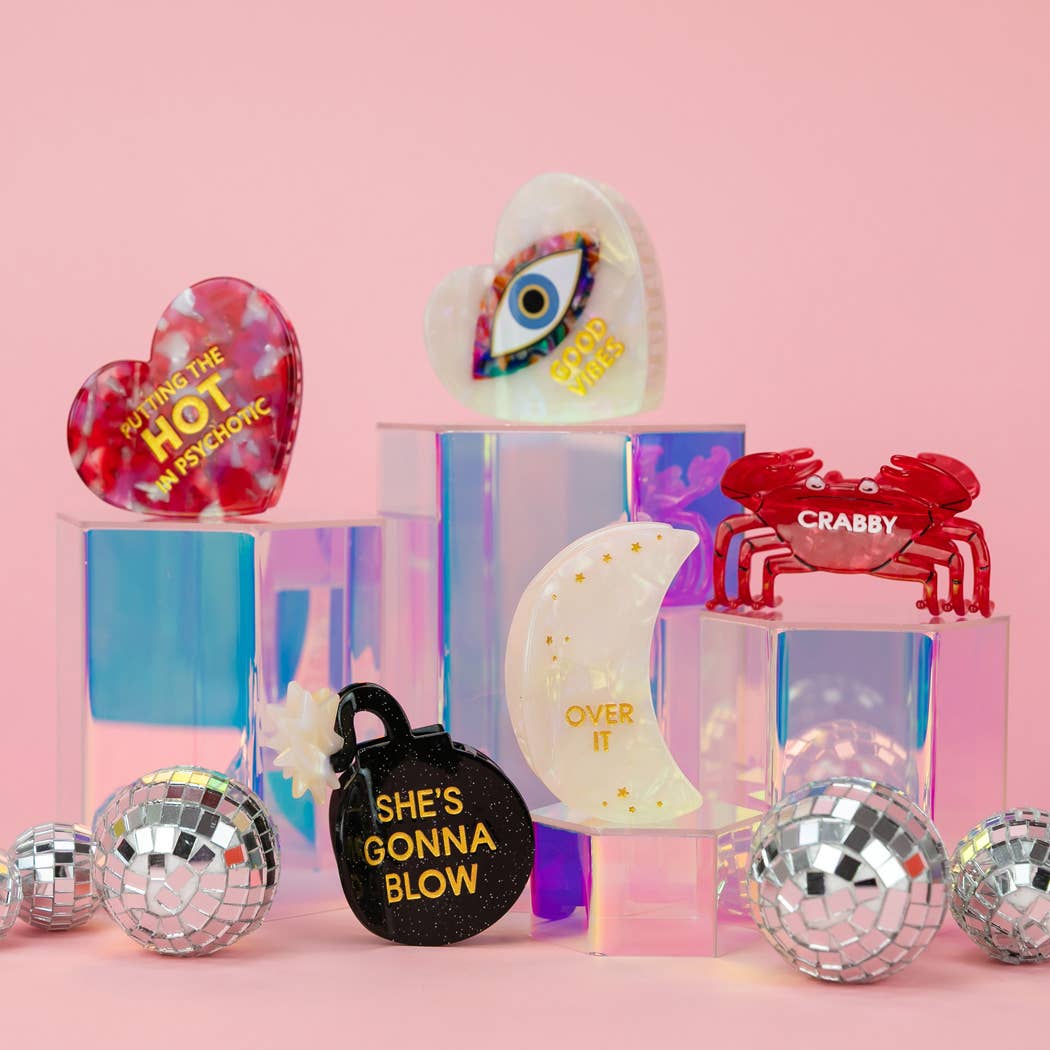 Chez Gagné - She's Gonna Blow - Bomb Acetate Hair Claw Clip, Funny Gift