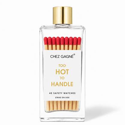 Chez Gagné - Too Hot To Handle - Glass Bottle Matches, Red, Funny Gift