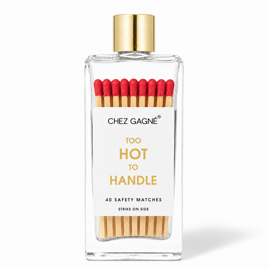 Chez Gagné - Too Hot To Handle - Glass Bottle Matches, Red, Funny Gift