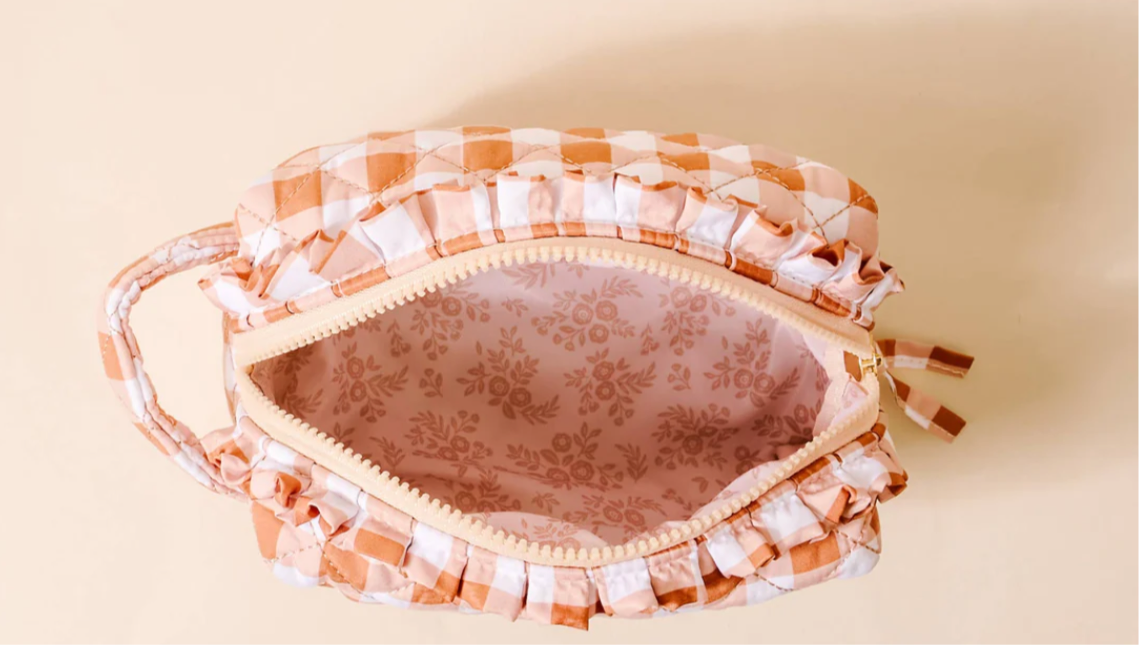 The Darling Effect - Essentials Quilted Cosmetic Pouch - MAPLE GINGHAM