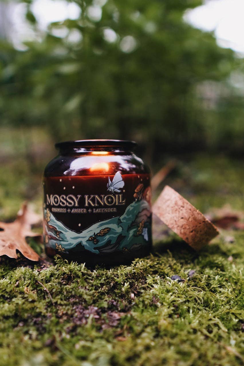 Fablewood Goods - Mossy Knoll | 8oz Apothecary Organic Soy | Wood Wick Candle