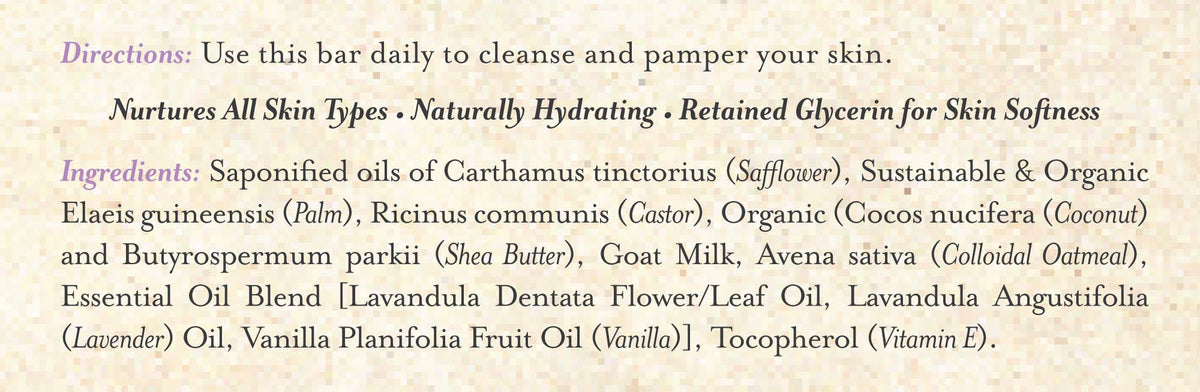 Soap Cauldron - Bar Soap Lavender & Mexican Vanilla: 4.75oz