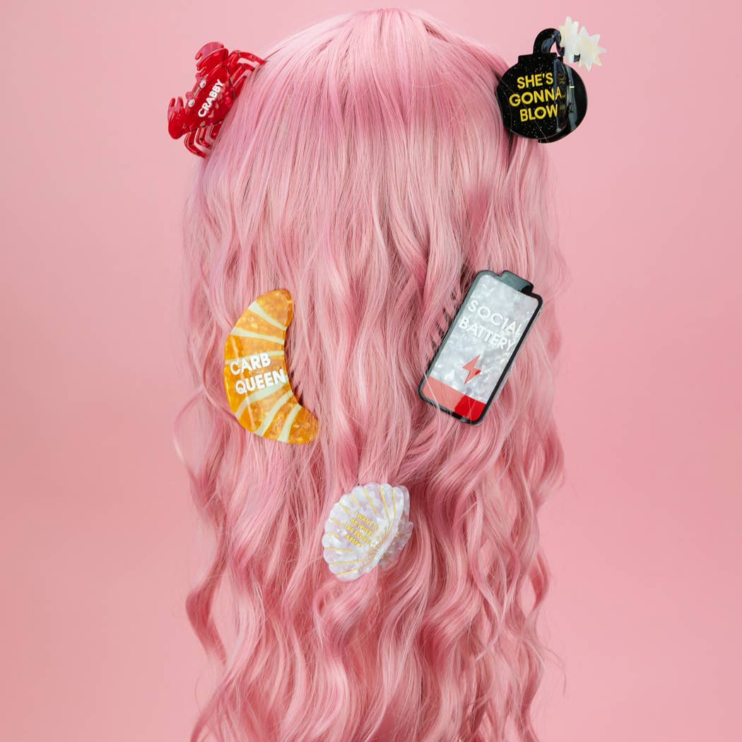 Chez Gagné - She's Gonna Blow - Bomb Acetate Hair Claw Clip, Funny Gift